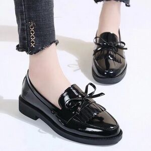 Black Patent Leather Loafers